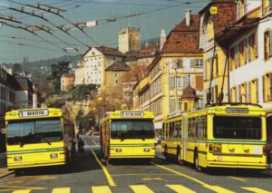 Trolleybus série 161-172 à la Place Pury