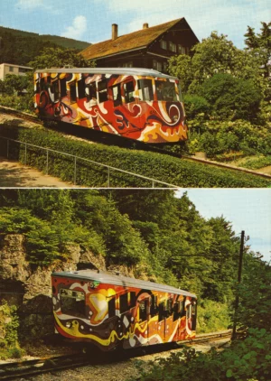 Voitures 451 et 452, funiculaire Chaumont (portrait)