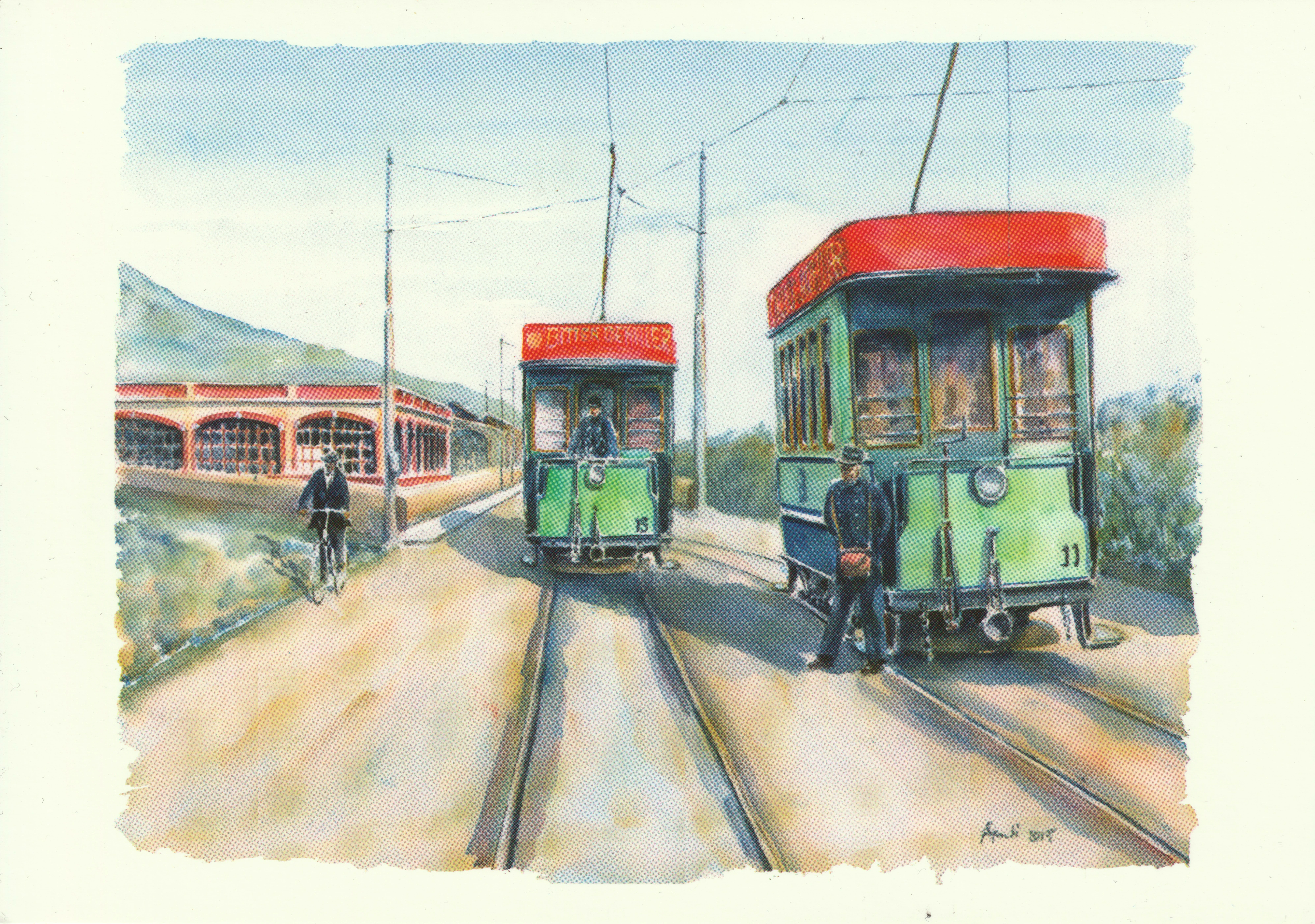 Motrices 11 et 15, terminus de Serrières