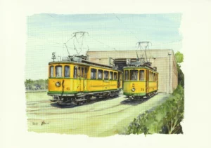 Motrices 45 et 73 au musée du tram